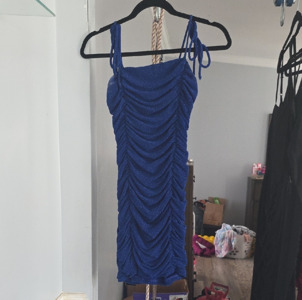 Jump Royal Blue Ruched Mini Dress